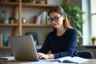 Jeune femme organisant son emploi du temps avec SOGo Lille